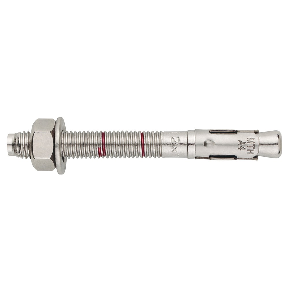 MTH-A4 [CP] Anclaje macho para cargas altas en hormigón no fisurado. Homologado ETE Opt.7. Eje inoxidable A4. Clip inoxidable A4